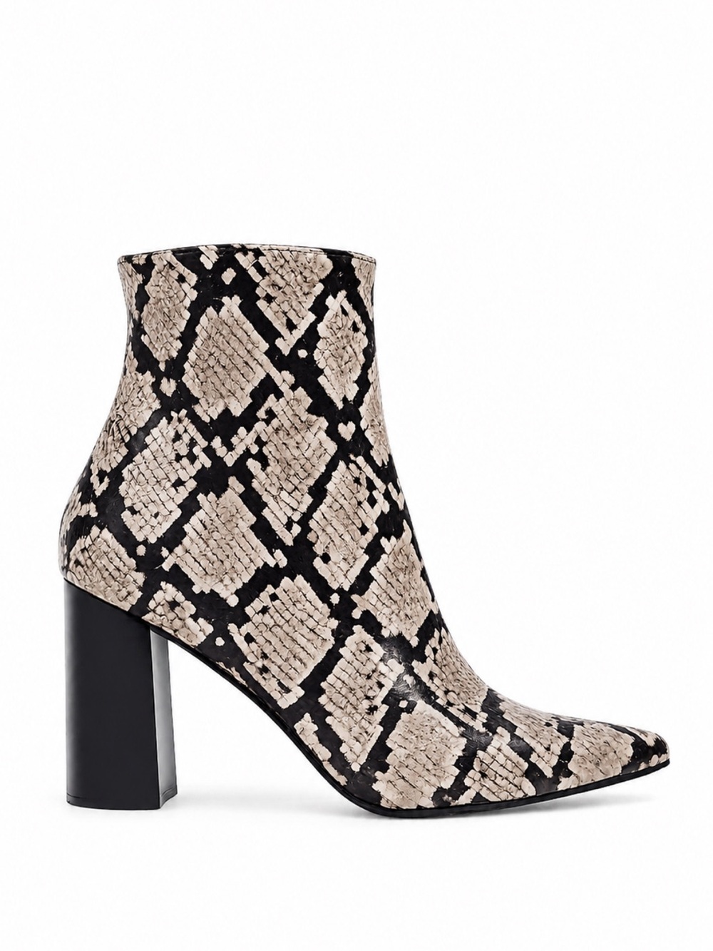 Jeffery Campbell Raven Snake Print Leather Pointed Toe Ankle Boots Size 8M EUC!